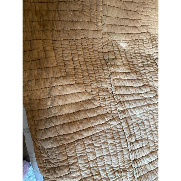 Quilt vintage twin size hand stitched 72 x 87 patchwork - Picture 8 of 12